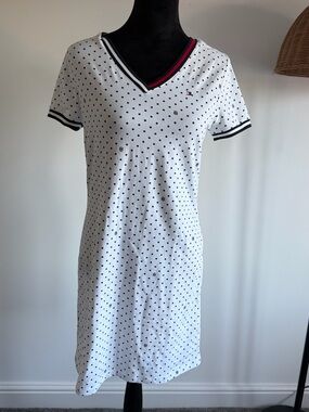 New with tags Tommy Hilfiger White Polka Dot V‑Neck Mini Dress